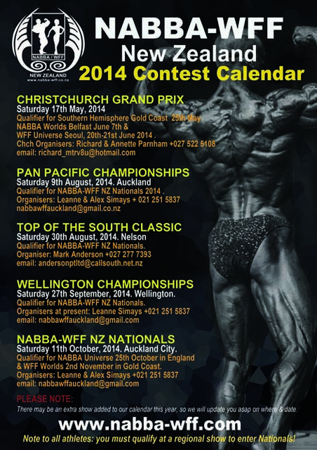 NABBA-WFF calender 2014 flat